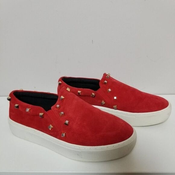 Rebecca Minkoff‎ red studded slip on sneaker shoes - Picture 2 of 8